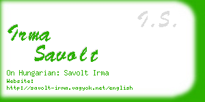 irma savolt business card